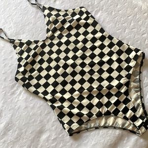 Checkered bodysuit size Large